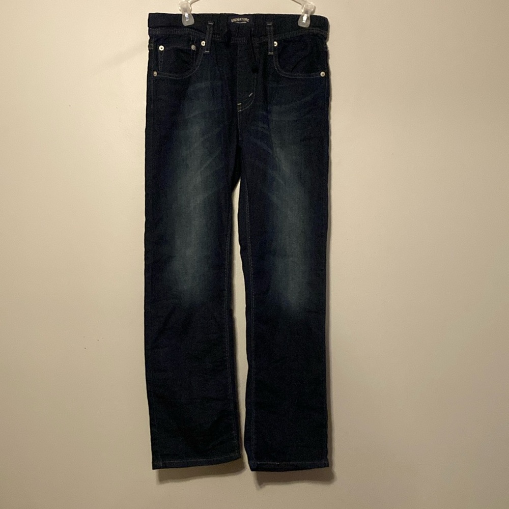 Signature by Levi Strauss blue jeans elastic waist Sz 16